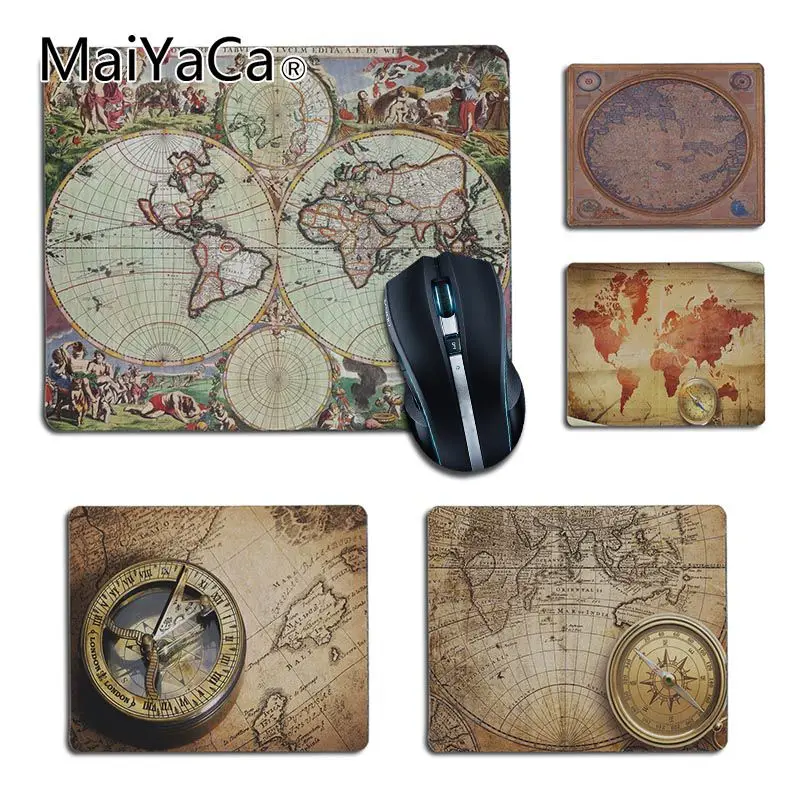 

MaiYaCa Retro map compass Gamer Speed Mice Retail Small Rubber Mousepad for DOTA2 CS GO Game Playing Lover