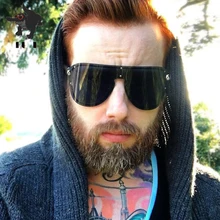 FU E, модные розовые солнцезащитные очки для женщин, большая оправа, Череп, солнцезащитные очки для мужчин, цельное покрытие, зеркальная форма, солнцезащитные очки, 2238