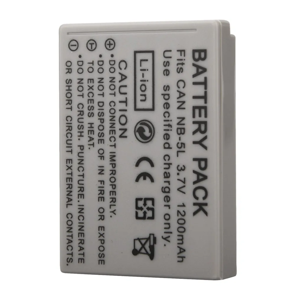 

Newest 1250mAh NB-5L NB 5L Li-ion Battery For Canon SX200is SX210IS SX220HS SX230HS CB-2LXE PowerShot S100 SD970 Batteria Pack