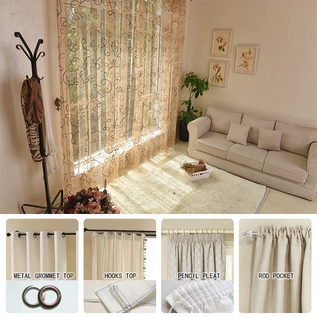 Modern Embroidered Tulle Curtains 6