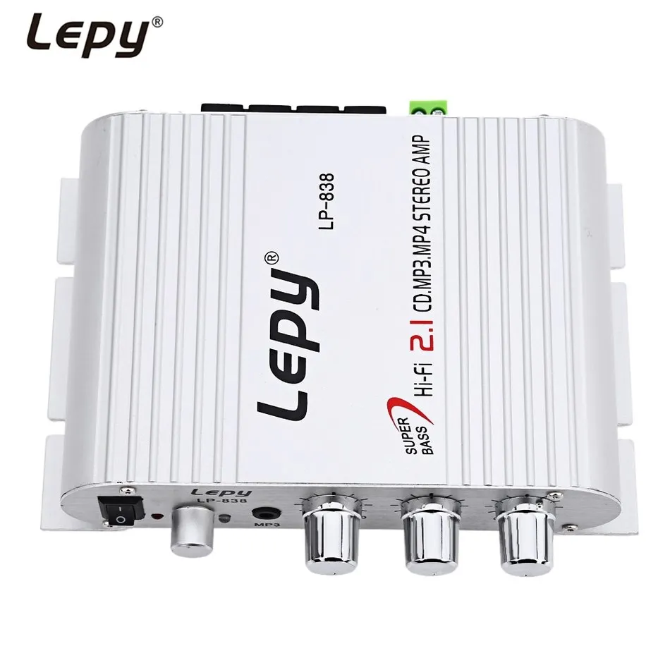 Белый черный Lepy LP-838 Mini Hi-Fi 2 1 автомобильный 3 усилитель каналов MP3 MP4 Стерео Плеер