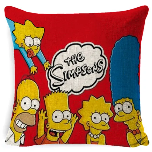 Светло-серый FOKUSENT Семья комедийные Юмор The Simpsons мультипликационный персонаж изображения Подушка Чехол Украшение Дома Наволочка на подушку «Симпсоны» вентиляторы - Цвет: Светло-серый
