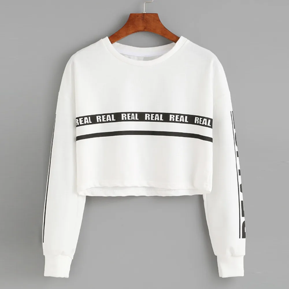 

Women'S Tracksuits Weed Clothing Dancer Top Short Girl Pullover Women Seventeen Letters Kpop Felpe Donna Crop Sweatshirt #3601