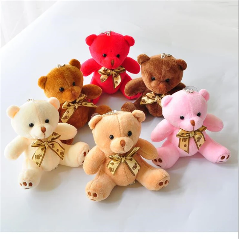 

30Pc/Lot Candy Colored 10CM Small Pendant Teddy Bear Plush Toy,Boutique Creative Bear Keychain Gift Doll,Machine Plush Doll