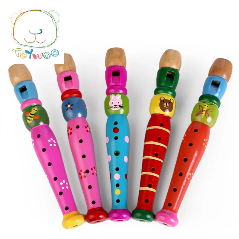 Животного Флейта деревянный красочный мультфильм животных Флейта рано музыкального образования Музыкальные инструменты для От 1 до 3 лет детская