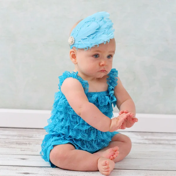 Zcaynger/Одежда для маленьких девочек детский синий гофрированный кружевной комбинезон для малышей, комбинезон для новорожденных, одежда для дня рождения, одежда для фотосессии