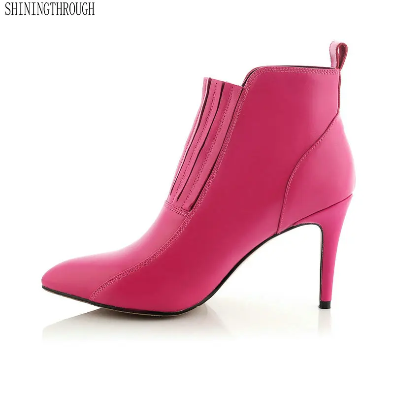

Fashion Women Thin High Heeled Ankle Boots Autumn Winter Warm Black beige red Office Pumps Ladies Ladies Shoes