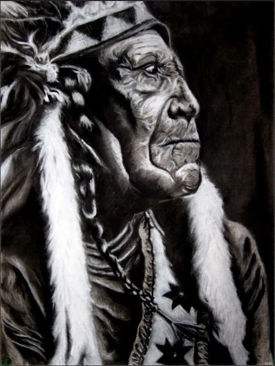 

Native American Chief BW Art Indians Art Huge Canvas Print Poster TXHOME D6392
