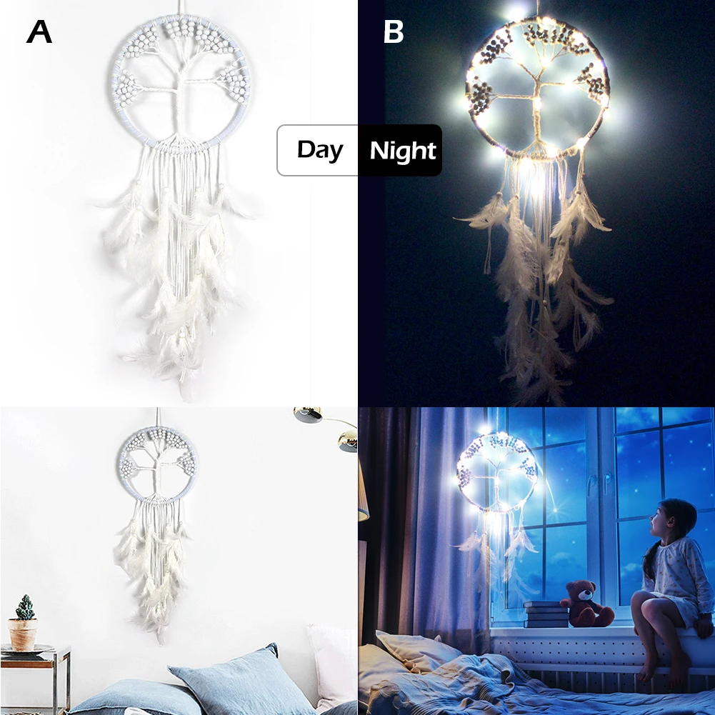 Ловец снов белая жизнь дерево в форме Ловец снов домашние украшения для спальни инновационное украшение
