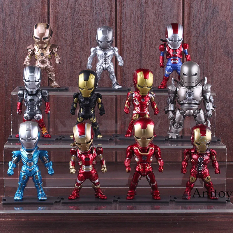 Iron Man Statue Light & Action Function Monger Iron Prtriot MK42 43 22 24 2 PVC Figure Action Collectible Model Toys Set