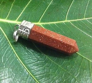 

Sunstone Glass Bronze Point Energy Pendant Chakra Reiki Healing Gemstone