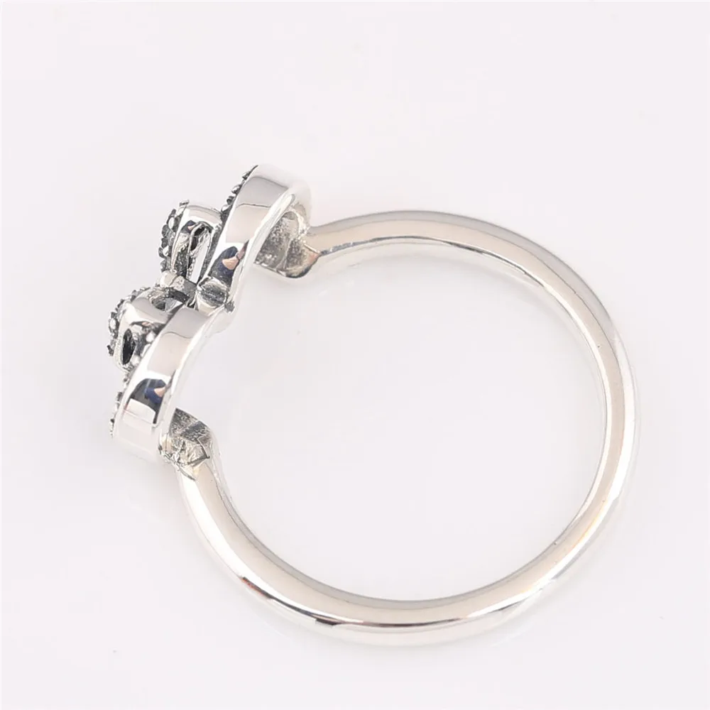 Омела 925 пробы 100% серебро Минни силуэт кольцо, ясно CZ Европейский ювелирные изделия