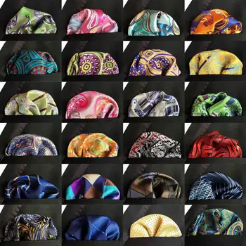

New Fashion Men's Handkerchief Paisley Polka Dot Striped Floral Hankies For Men Hanky Business Pocket Square Chest Towel 25*25CM