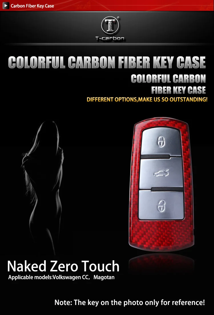 T-carbon glass Carbon Fiber Key Cover кожаный чехол для Volkswagen Magotan