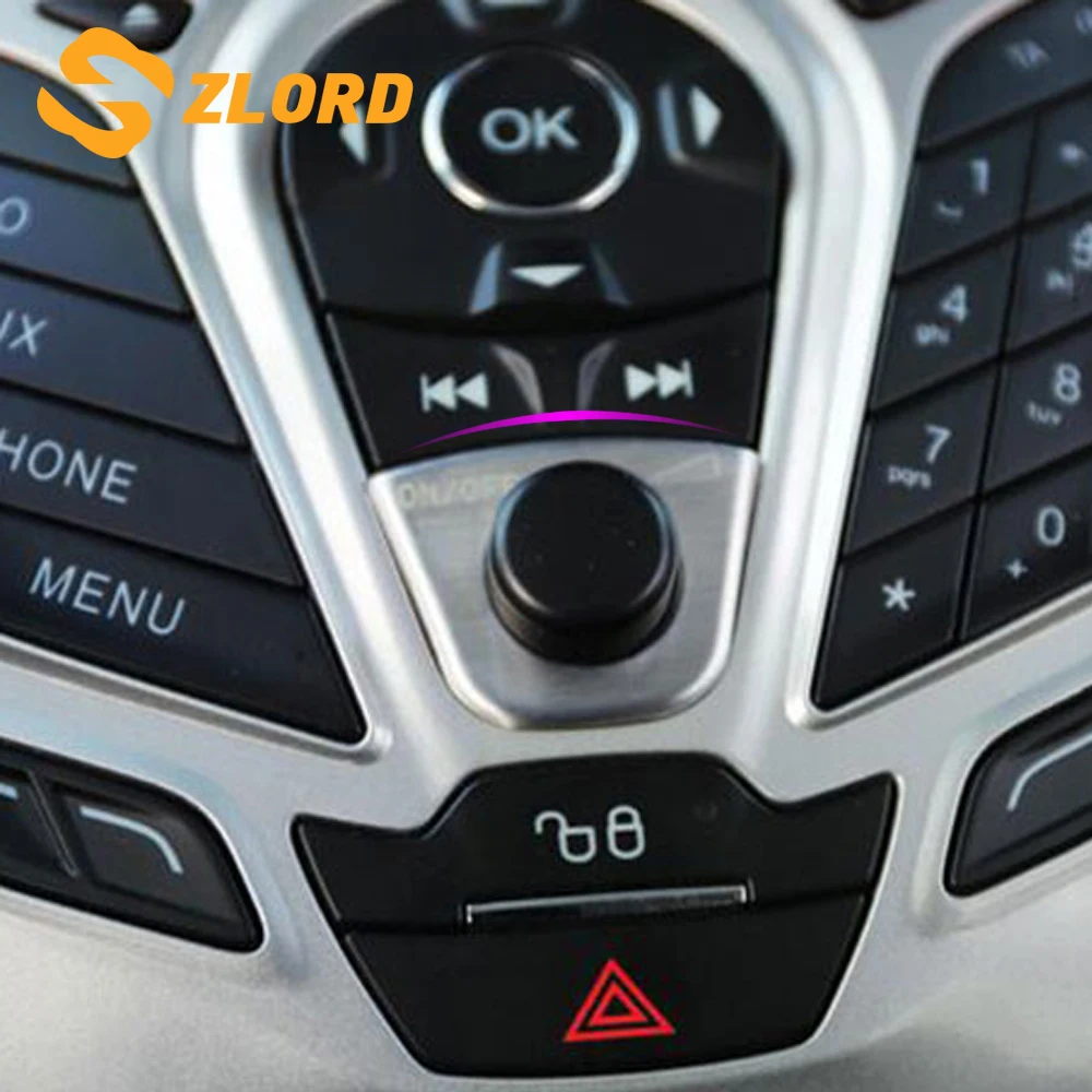

Zlord Car Inner Volume Knob Panel Switch Cover Sticker Stainless Steel for For Fiesta Ecosport 2013 - 2017 Accessiores