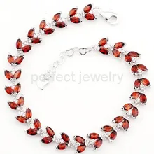 Гранатовый браслет-цепочка натуральный настоящий Гранат 925 серебро мелкие красные камни ювелирные изделия 0.12ct* 50 шт драгоценные камни# B973005