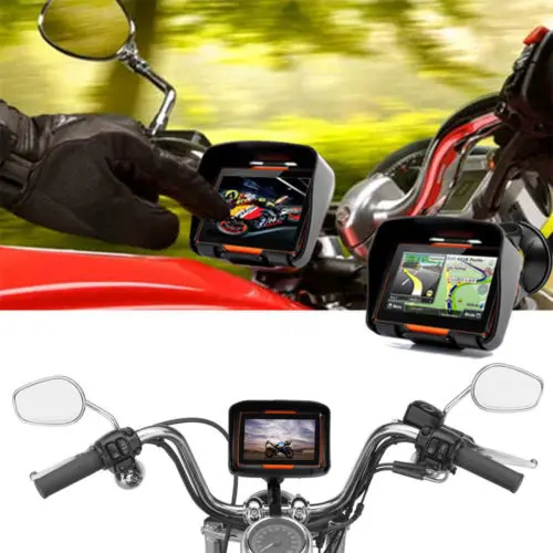 

4.3" Touchscreen waterproof Motorcycle GPS Navigation system NAV Bluetooth Connect 8GB with bracket for motorcross accessory