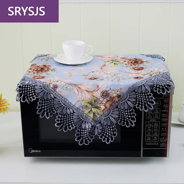 Best Price Europe Jacquard Lace Dust Cover Microwave Oven Cover Kitchen Oven Microwave Towel Storage Bag Anti-oil Protective Cover