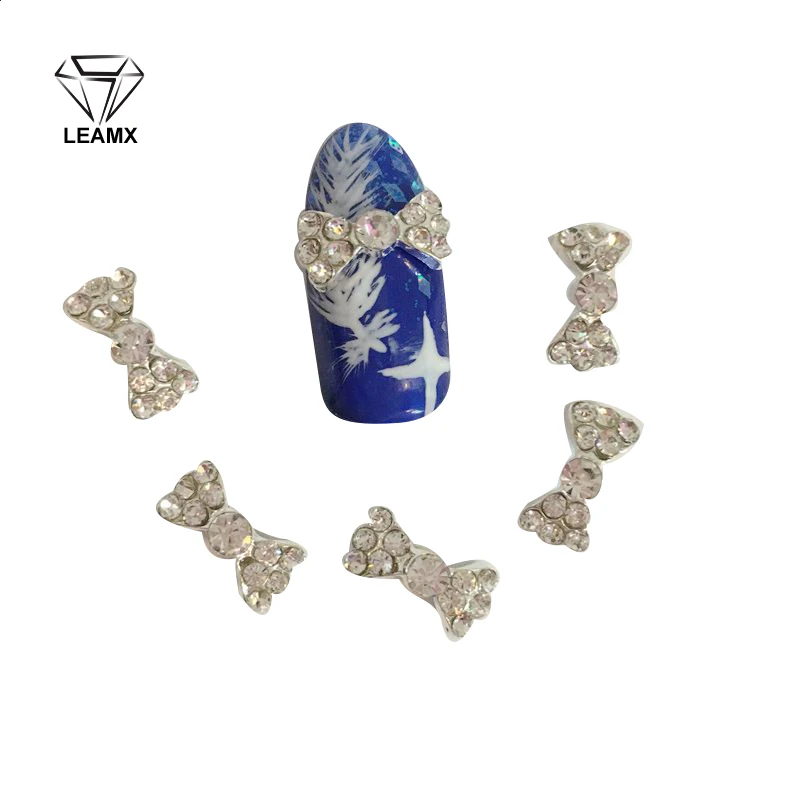 

10 Pcs 3D New Alloy Bow Decoracao Nail Art Suppliers Diy Brilho Liga Unhas Ferramentas Acessorios Cor Gem Rhinestone H11