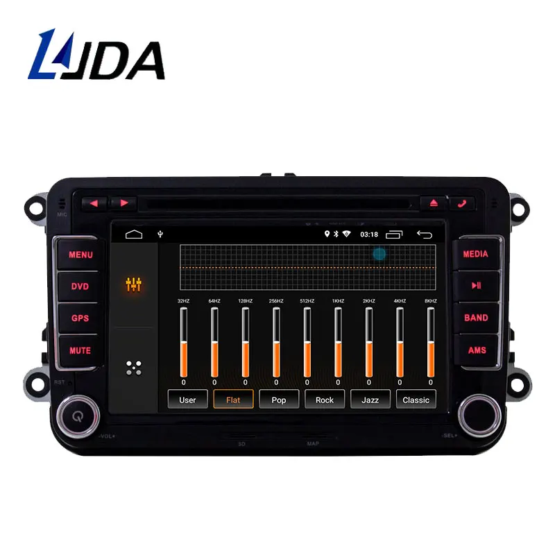 Best LJDA 2 Din Android 9.0 Car Radio For Skoda Seat Volkswagen VW Passat b7 POLO GOLF 5 Car Multimedia Stereo Auto Audio GPS DVD IPS 3