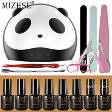 MIZHSE УФ ногтей 36 Вт лампа маникюрный набор выберите 6 Цветной Гель-лак основа верхнее покрытие маникюрные наборы Полупостоянный УФ Гель-лак набор