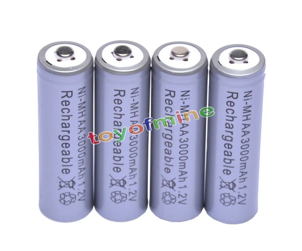 4x aa 3000mah 2a 1 2 v ni mh grey rechargeable battery cell for mp3 rc