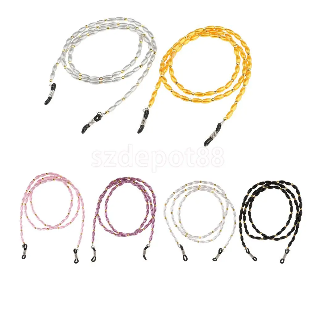 

6 Pieces Spectacles Eyeglass Sun Eye Glasses Holder Necklace Sunglasses Chain Lanyard Eyewear Neck Cord Strap Lace with Beads