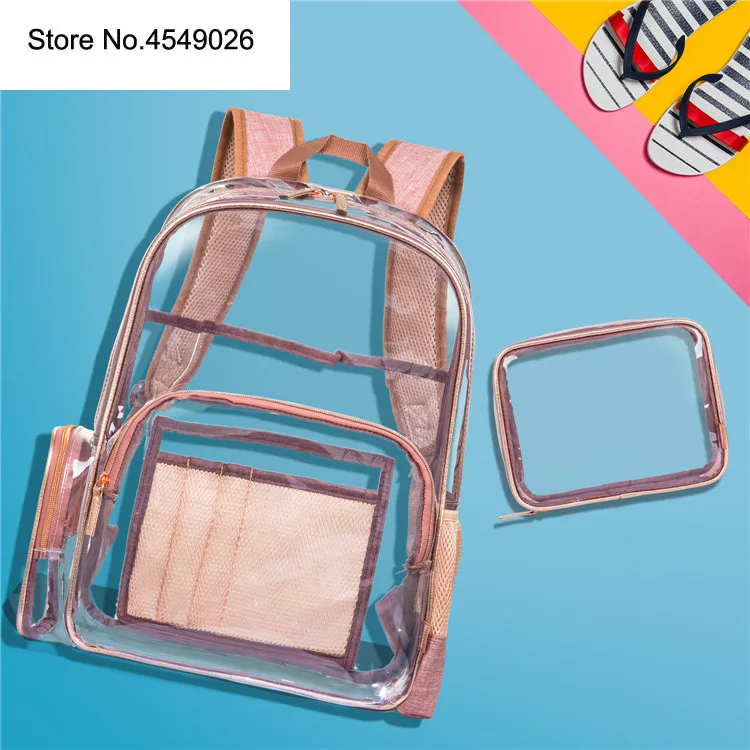 

2019 New Ins Fashion Backpack Pvc Waterproof Transparent Package Summer Creative Jelly Handbag Beach Bag Backpack Women