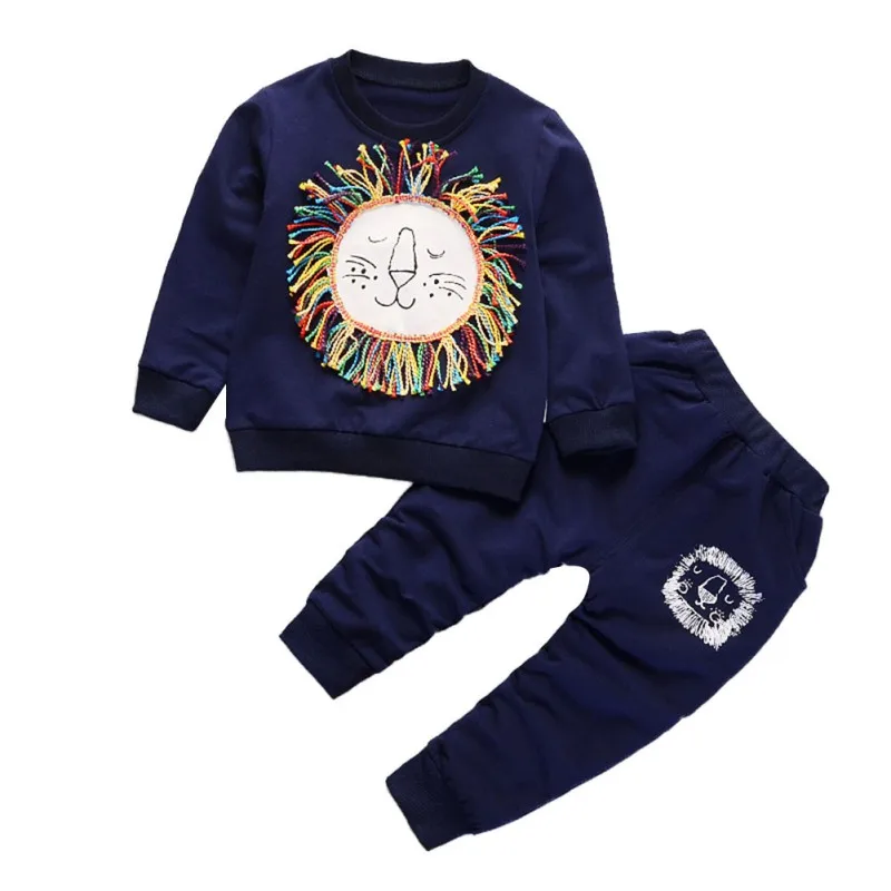 

2018 Children Clothing 2pcs Sets Coat+Pants Fashion Print Baby Boy Kid Autumn Winter Suit Fall Cotton sport tracksuit Outwear