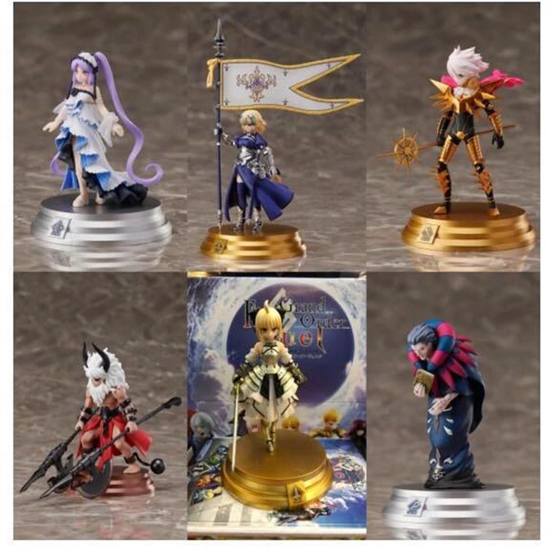 

Anime Figure Fate Grand Order FGO Jeanne d'Arc Ruler Saber PVC Figures Collection Model Kids Toys Doll Juguetes 6pcs/set