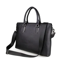 Import Genuine Leather Black Fashion Men’s Briefcase Business Handbag 14 Inch Laptop Bag PR087274