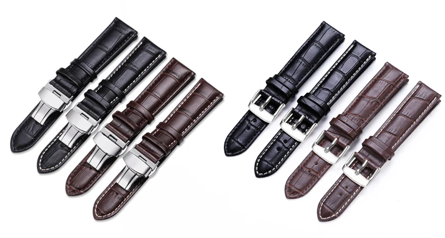 IStrap 18 мм 19 мм 20 мм 21 мм 22 мм 24 мм черный ремешок для часов браслет из натуральной кожи коричневый ремешок для часов Tissot