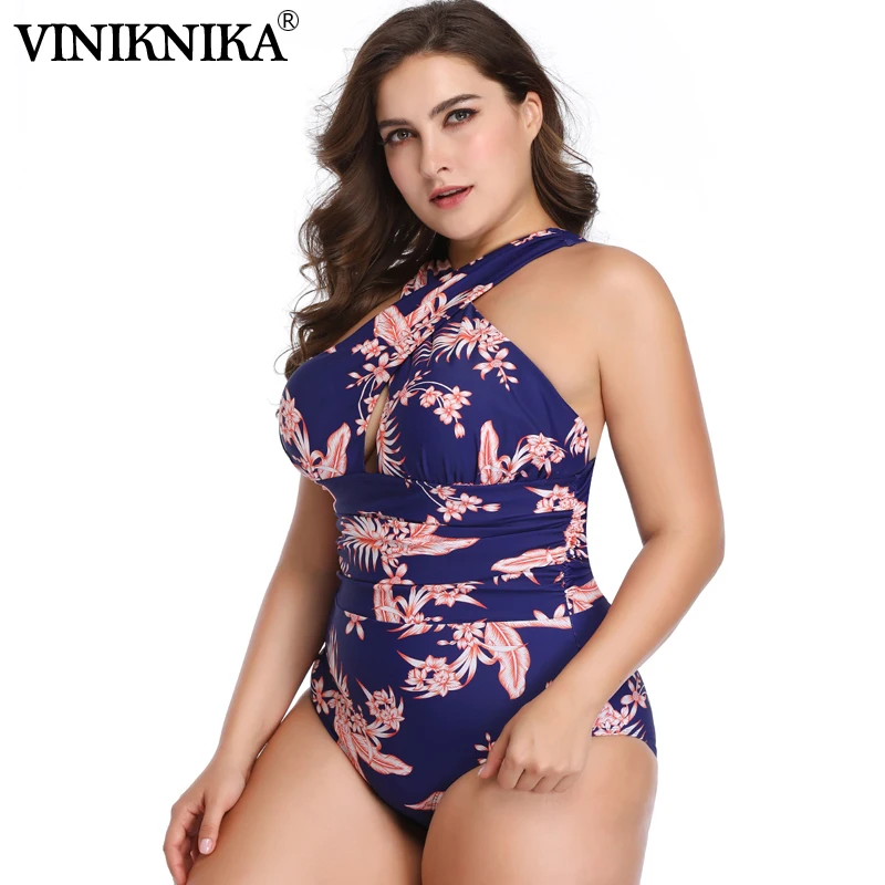 

VINIKNIKA Plus Size Swimwear Women Push Up Swimsuit Sexy Suits Print Padded Bandage Bathing Suit Swimdress High Quality Bikini