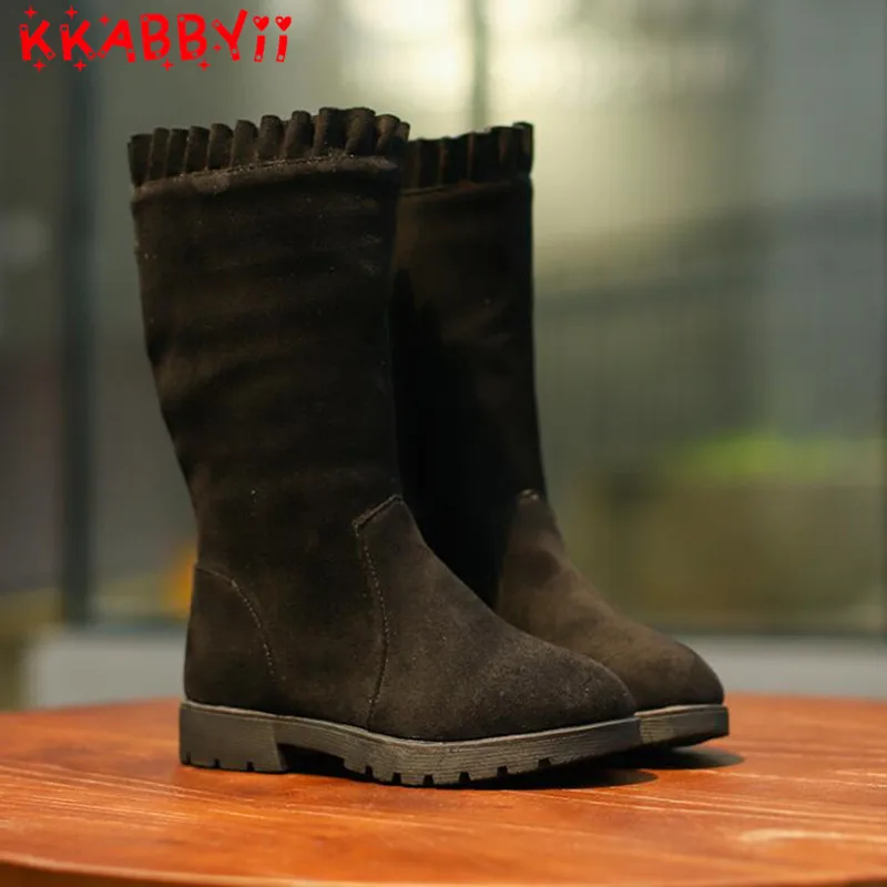 KKABBYII 2018 Autumn Children Pu Leather Boot Baby Girl Fashion Knee High Princess Toddler Black Red Brand Shoe |
