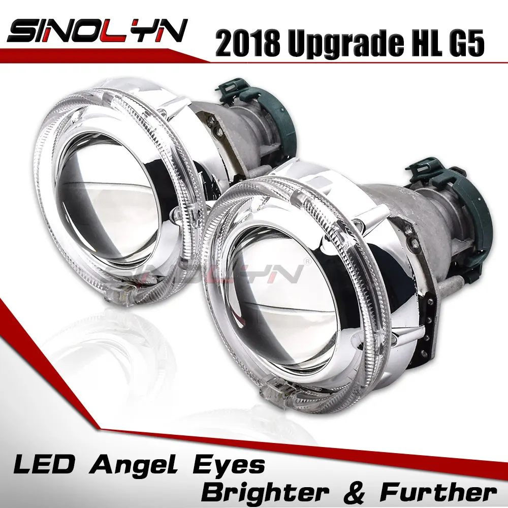 Universal H1 Headlight Projector Lens kit 3.0 Halo evil eye dual Angel