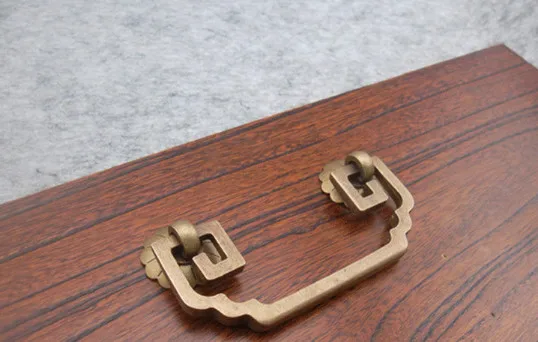 A1 Chinese antique copper handle thick furniture drawer handles