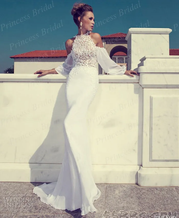 Free Shipping 2014 New Fashion Mermaid Top Lace Sexy Open Back Sweep Train Vintage font b