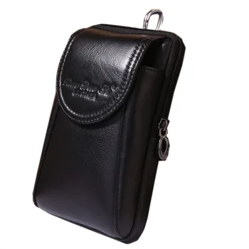 

New Men Genuine Leather Vintage Cell/Mobile Phone Cover Case Skin Hip Belt Bum Purse Fanny Pack Waist Bag Hook Pouch