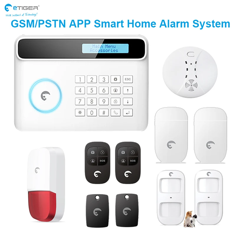 eTIGER Flashing and Audible Alarm GSM APP Tamper Window Door Open