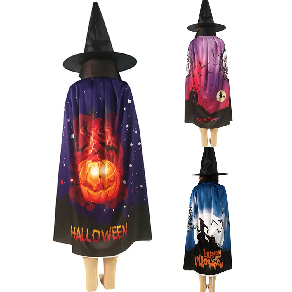 

2019 New Fashion Halloween Pumpkin Cape Cloak Ghost Festival Children's Adult Costumes For Christmas Birthday Halloween Party