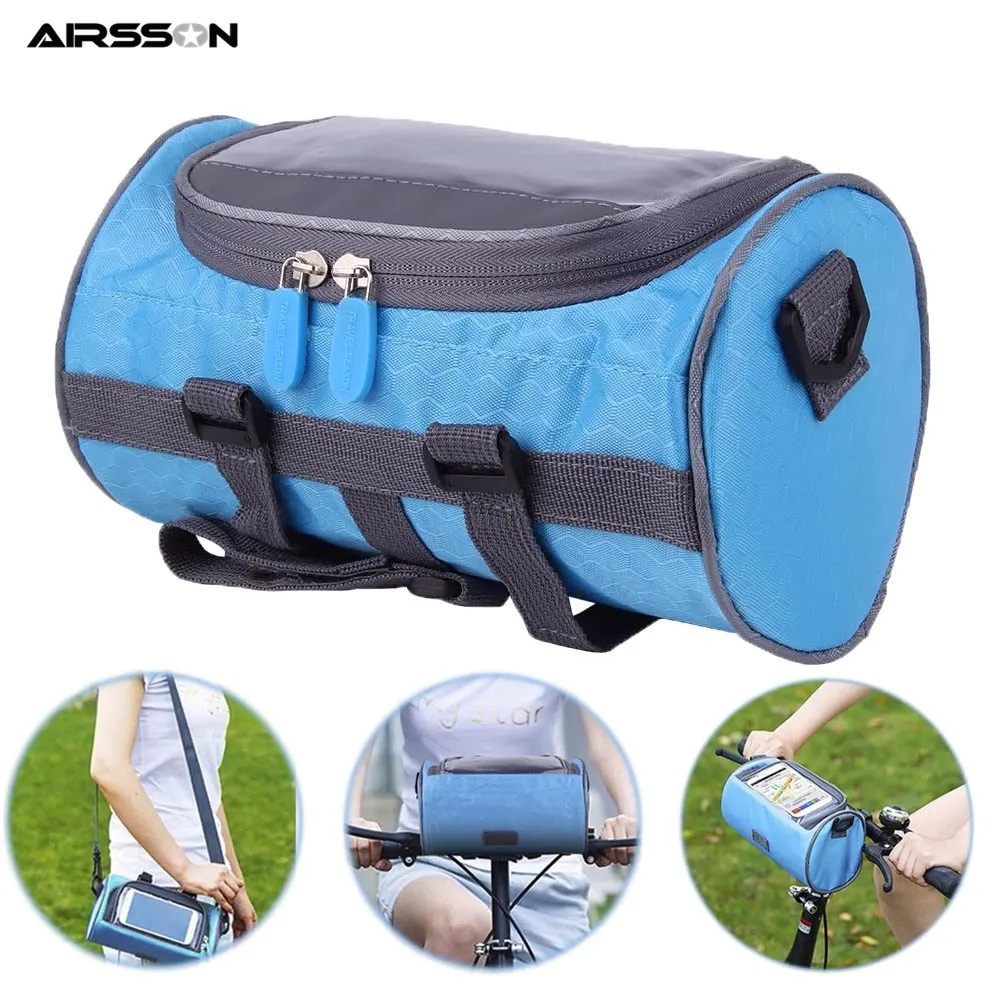 

Bicycle Handlebar Front Tube Bag 2 IN 1Waterproof Touch Screen Phone Bag Shoulder Bag Storage Holder Cycling Bike Accessories