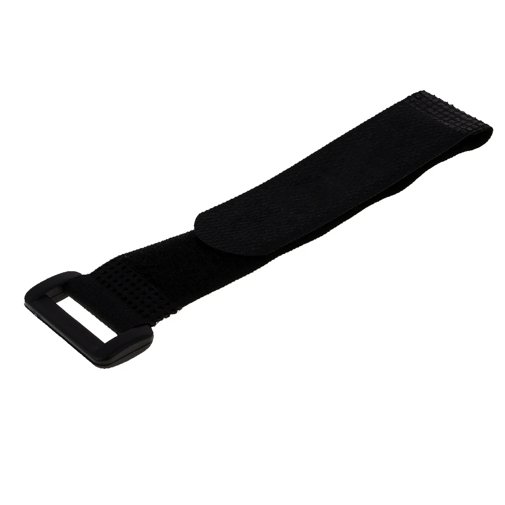 fityle 10pcs Nylon Hook and Loop Straps Fastening Cable Ties with Buckle Black
