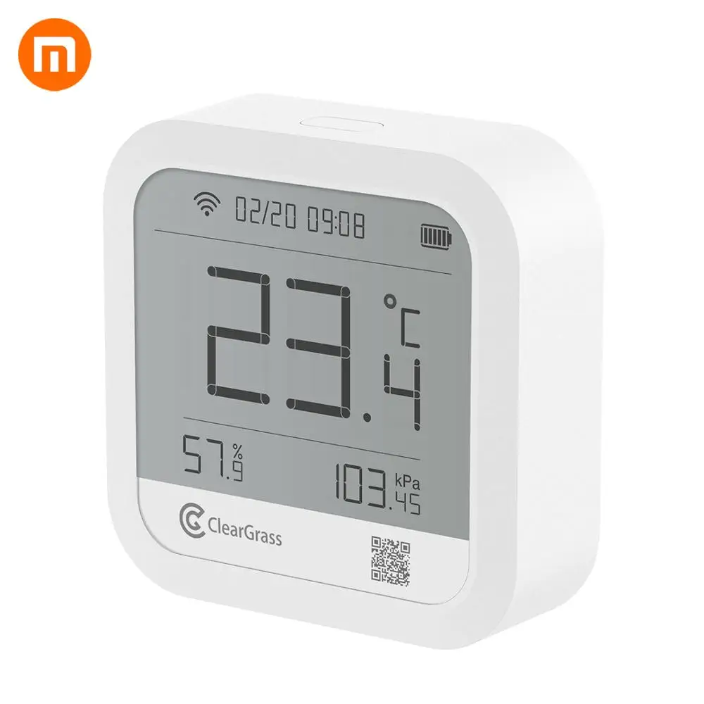 Белый Xiaomi Cleargrass метеостанция, метеостанция, измеритель температуры, датчик атмосферного давления, цифровые часы, Смарт-приложение Wifi, управление - Цвет: Белый