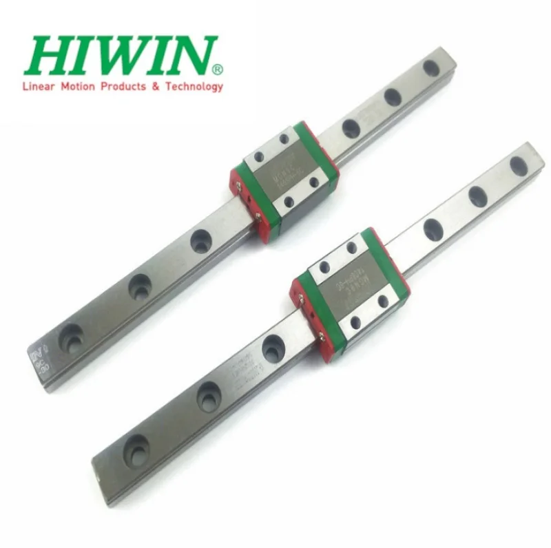 2pcs Original Hiwin linear guide rail MGN7-L 100mm/200mm/300mm/400mm/500mm+4pcs MGN7C Mini blocks for CNC router 3d pritner