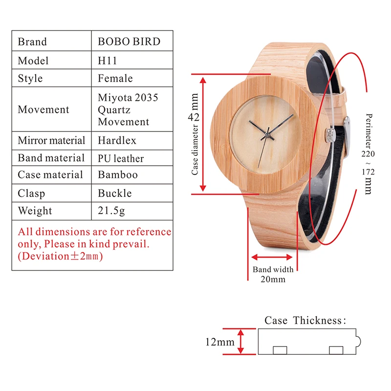 Бобо птица Женские Ретро деревянный золото Часы с деревянной зерна растительного дубления кожи simplement Дизайн дамы наручные часы