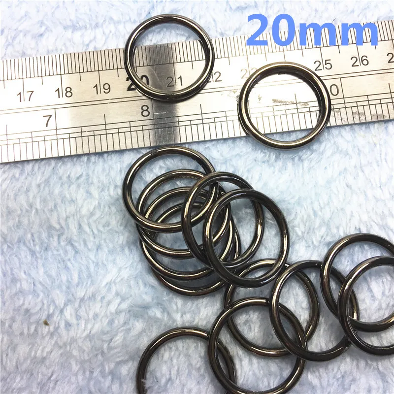 7-20mm gunblack Circle O Ring Connection Alloy Metal Shoes Bags Belt Buckles DIY Accessorie Wholesale