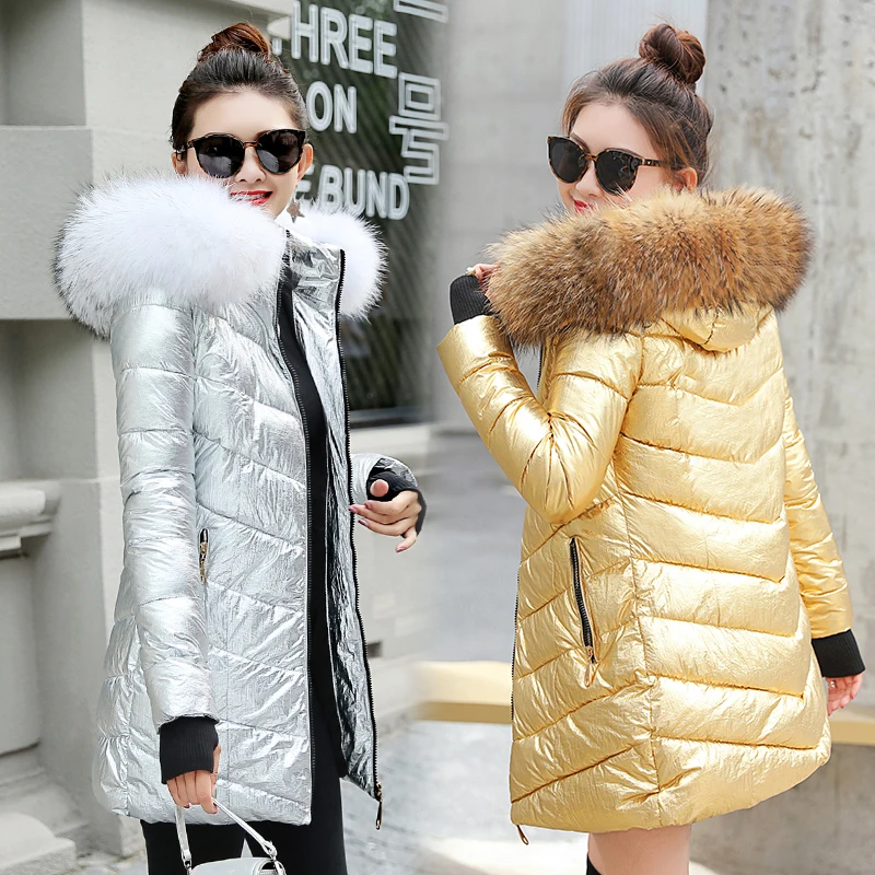 

2019 New winter jacket women Warm Winter Coat Women Thick Winter Hooded Jacket Female Femme Outerwear Fake fox fur collar