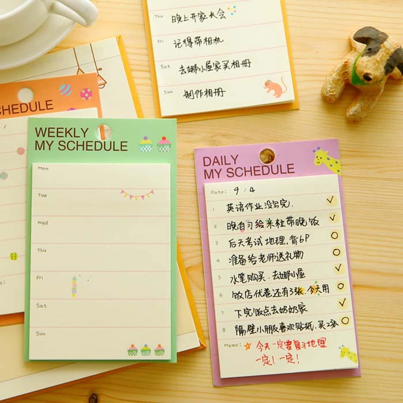 yoofun 24 pieces lot cute korean weekly and daily planner