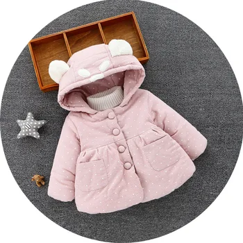 

SFC-036 Baby Girls Coats Newborn Outwears Plaid Jacket Kids Autumn Warm Coat with animal hat
