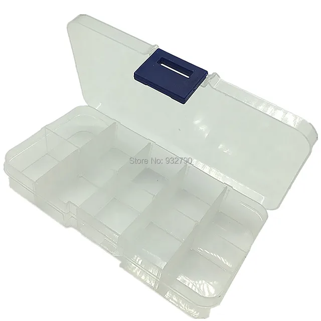 10 Slots Adjule Transpa Jewelry Storage Box Ring Earring 10 Slots Adjule Transpa Jewelry Storage Box Ring Earring Beads Portable Plastic Organizer Case Travel Bin